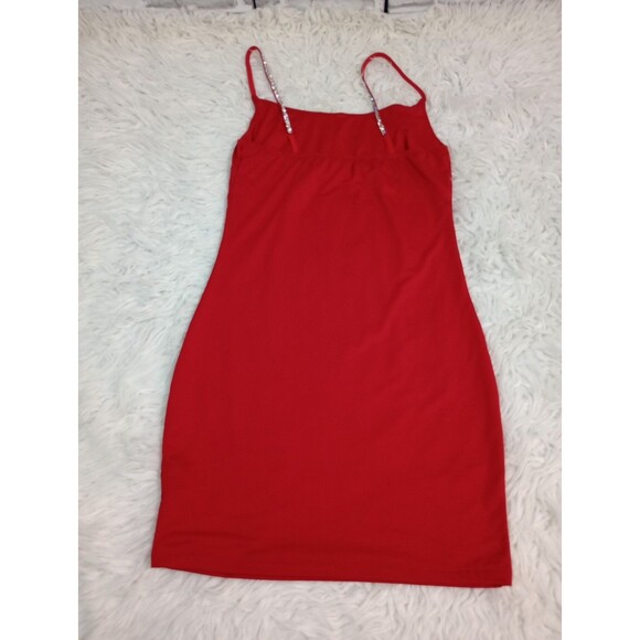 Iris Dress Women's Small Red Strappy Sleeve BodyCon Midi - Picture 4 of 9